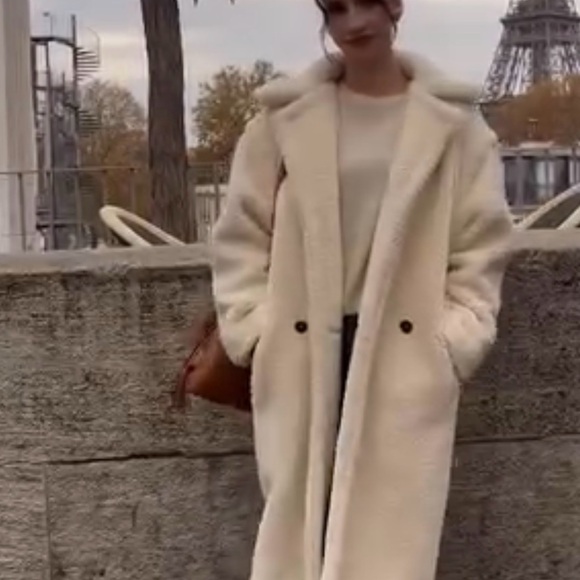 Avec Les Filles White Luxe Faux Mink Fur Coat Jacket Sz L Women’s NWT - Picture 14 of 17